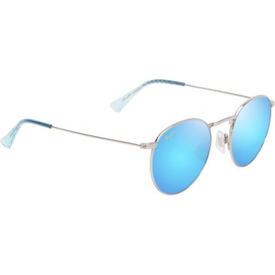 Shiny Silver/Blue Hawaii Polarised Lenses