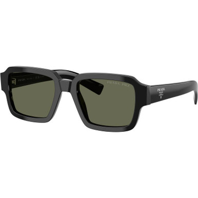 Prada PR02ZS, Black/Green Polarised Glass Lenses