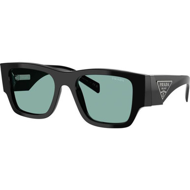 Prada PR10ZSF - Black/Petrol Green Lenses