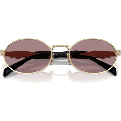 Shop Prada PR65ZS Sunglasses Pale Gold/Light Purple Brown display picture 2