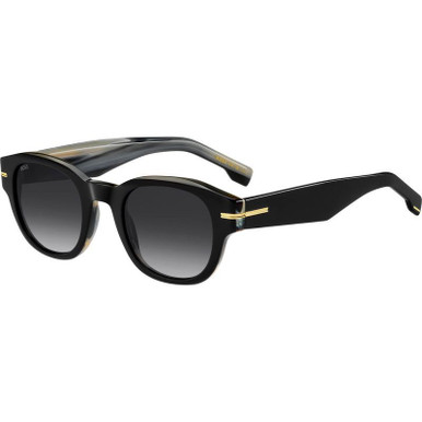 Black Striped White/Grey Gradient Lenses