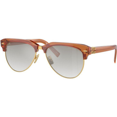 Caramel/Clear Silver Gradient Mirror Lenses