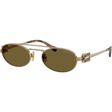Miu Miu MU54ZS, Brass Gold/Dark Brown Lenses