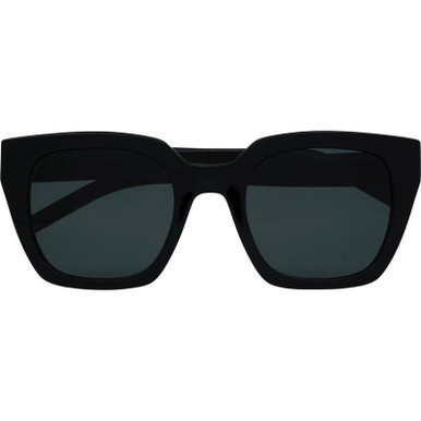Shop Saint Laurent SLM143F Sunglasses Black/Black | Afterpay