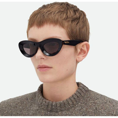 Shop Bottega Veneta BV1325S Sunglasses Black/Grey | Afterpay