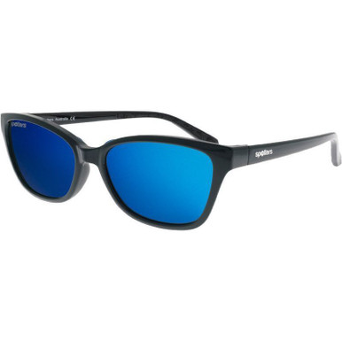 Gloss Black/Blue Mirror Polarised Lenses