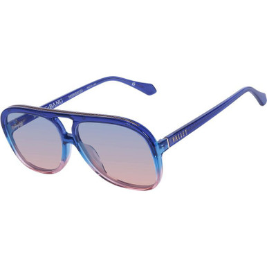 Valley Eyewear Bang Bang, Blue Fade to Rose with Gold Metal/Blue Rose Gradient Lenses