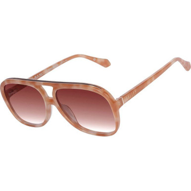 Valley Eyewear Bang Bang, Pastel Tort with Gold Metal/Dark Orange Gradient Lenses