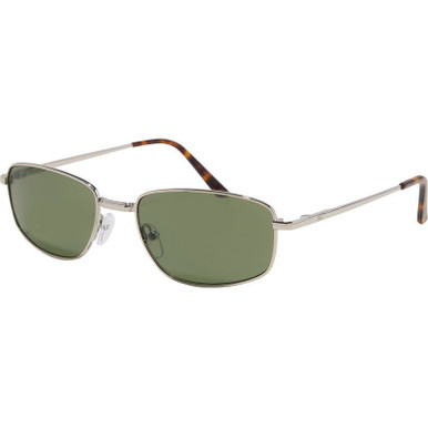 Polished Silver/Moss Green Lenses