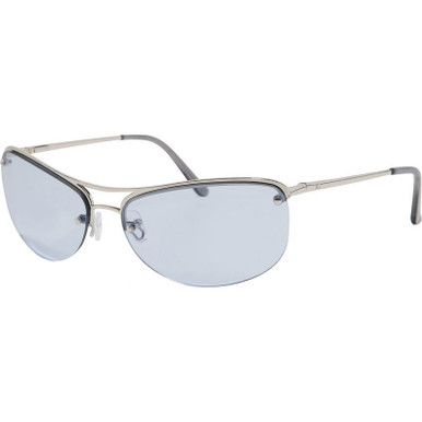 Szade Slim, Polished Silver/Periwinkle Lavender Blue Lenses