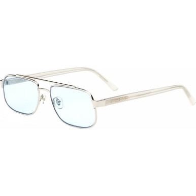 Silver/Baby Blue Lenses