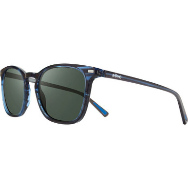 Blue Horn/Smokey Green Glass Polarised Lenses