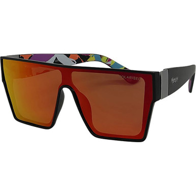 Matte Black/Red Mirror Polarised Lenses