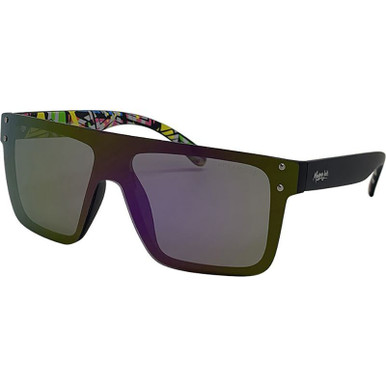 Mangrove Jacks Never Say Never - Matte Black/Purple Mirror Polarised Lenses