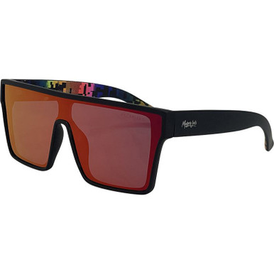 Matte Black/Red Mirror Polarised Lenses