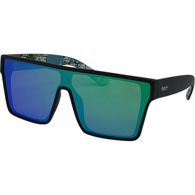 Matte Black/Green Mirror Polarised Lenses