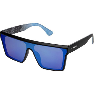 Matte Black/Blue Mirror Lenses