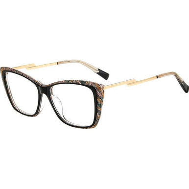 Missoni Glasses MIS 0166/G - Black Green Pattern/Clear Lenses