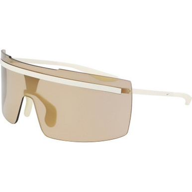 Matte Coconut Milk/Gold Mirror Lenses