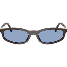 Shop Miu Miu MUA06S Sunglasses Moka/Light Blue | Afterpay display picture 3
