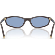 Shop Miu Miu MUA06S Sunglasses Moka/Light Blue | Afterpay display picture 1