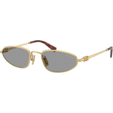 Shop the Miu Miu MU56ZS Sunglasses Gold/Light Purple Brown