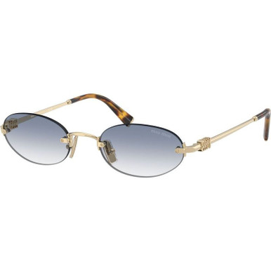 Pale Gold/Light Blue Clear Gradient Lenses