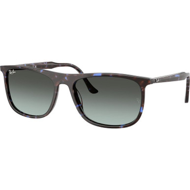 Ray-Ban RB2216 - Havana Blue Tortoiseshell/Vintage Blue Black Gradient Glass Lenses 58 Eye Size