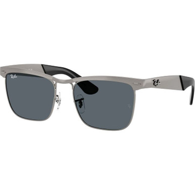 Sandblasted Gunmetal/Blue Glass Lenses 56 Eye Size