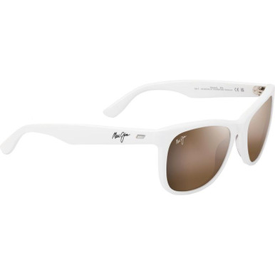 Shiny White/HCL Bronze Glass Polarised Lenses