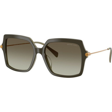 Michael Kors Quogue MK2247U - Smoke Olive/Olive Gradient Lenses 55 Eye Size