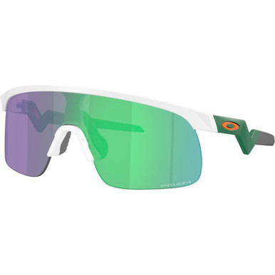 Oakley Youth Resistor, Matte White/Prizm Jade Lenses