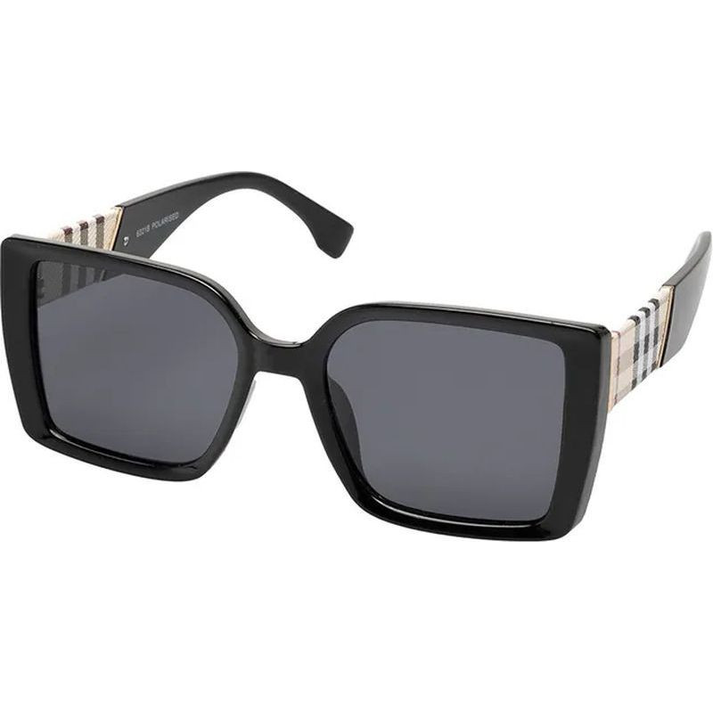 JS Eyewear 6321 Black/Grey Polarised Lenses