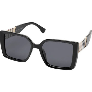 JS Eyewear 6321 - Black/Grey Polarised Lenses
