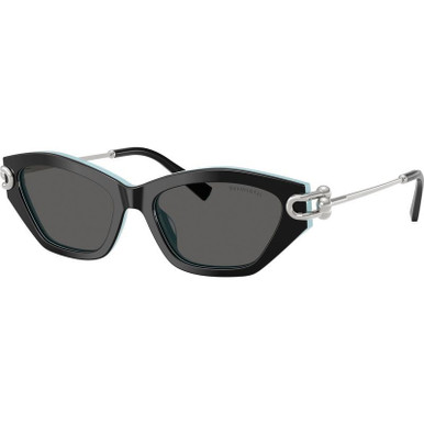 Black on Tiffany Blue/Dark Grey Lenses