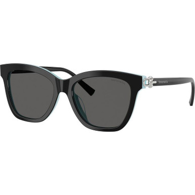 Black on Tiffany Blue/Dark Grey Lenses