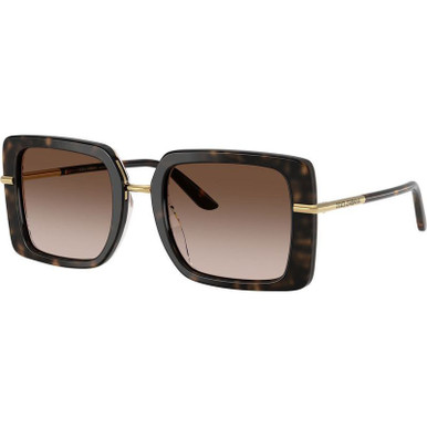 Dolce &amp; Gabbana DG4491, Havana on White Barrow/Brown Gradient Lenses