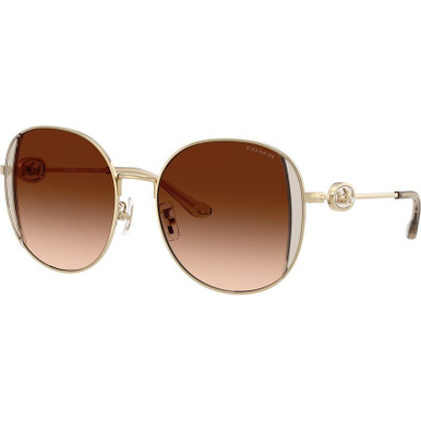 Shiny Light Gold and Fawn/Brown Gradient Lenses