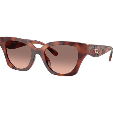 Caramel Tortoise/Brown Pink Gradient Lenses