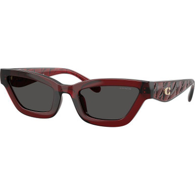 Transparent Deep Red/Grey Lenses