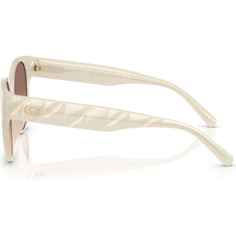COACH コーチ ラウンド サングラス HC8430D ミルキーホワイト Shop the Coach HC8430D Sunglasses Milky White/Brown Pink