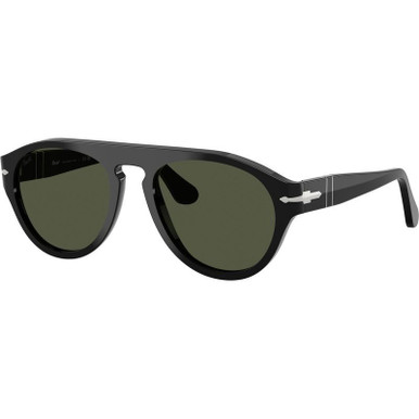 Persol PO3370S - Black/Green Glass Lenses 53 Eye Size
