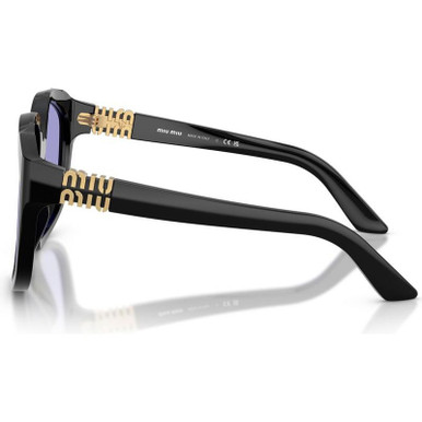 Shop the Miu Miu MUA07S Sunglasses Black/Violet | Afterpay display picture 1