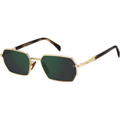 David Beckham DB 1174/S - Matte Gold Havana/Green Mirror Lenses