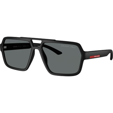 Black Rubber/Dark Grey Polarised Lenses