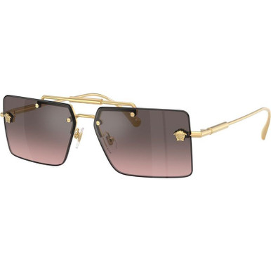 Versace VE2245 - Gold/Pink Grey Silver Flash Mirror Gradient Lenses