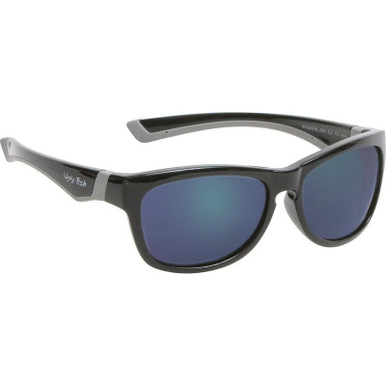 Shiny Black/Blue Mirror Polarised Lenses