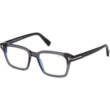 Tom Ford Glasses FT5661-B - Shiny Grey/Clear Blue Light Lenses
