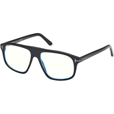 Tom Ford Glasses FT5901-B-N - Shiny Black/Clear Blue Light Lenses