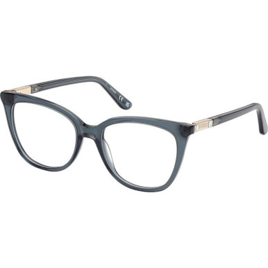 Guess Glasses GU50197 - Shiny Blue/Clear Lenses